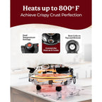 Four à pizza électrique Granitestone Piezano pour intérieur/extérieur avec pierre de céramique