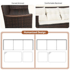 Ensemble de mobilier de jardin 3 pièces en rotin Gymax avec coin salon - Voir les détails