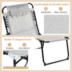 Chaise longue de plage pliante Gymax avec coussin, 4 positions