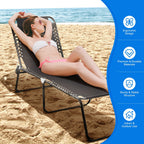 Chaise longue de plage pliante Gymax avec coussin, 4 positions