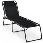Chaise longue de plage pliante Gymax avec coussin, 4 positions