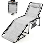 Chaise longue de plage pliante Gymax avec coussin, 4 positions