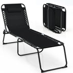 Chaise longue de plage pliante Gymax avec coussin, 4 positions