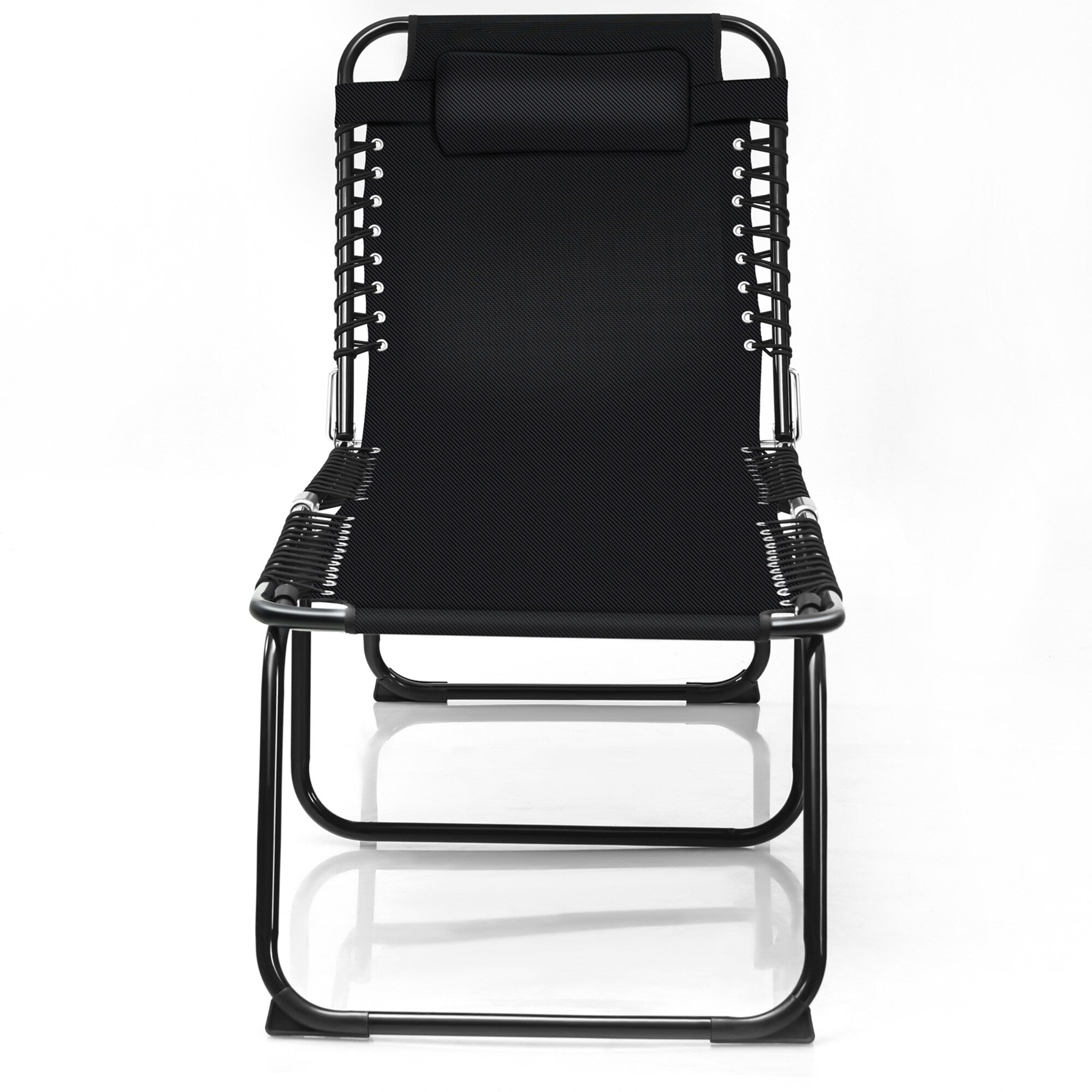 Chaise longue de plage pliante Gymax avec coussin, 4 positions