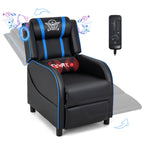 Fauteuil inclinable de jeu et de massage Gymax, canapé inclinable simple en cuir PU