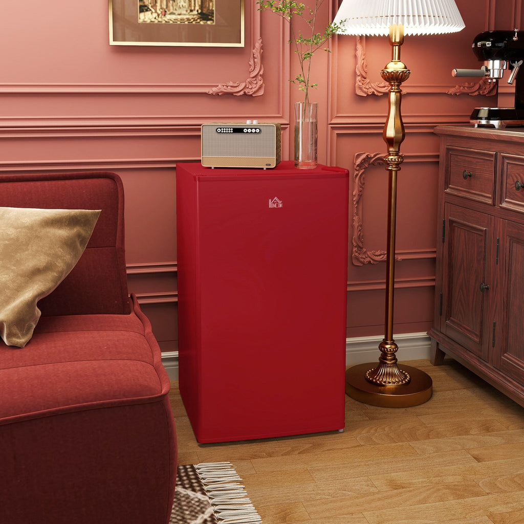 Mini réfrigérateur HOMCOM 3.2 pi³ avec congélateur, réfrigérateur compact à porte simple avec thermostat réglable pour chambre à coucher