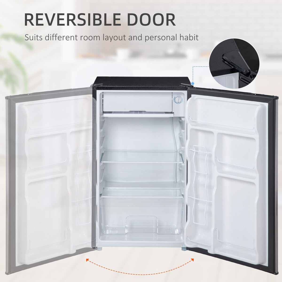 Mini réfrigérateur HOMCOM 3.2 Cu.Ft avec congélateur, réfrigérateur compact à porte simple avec thermostat réglable