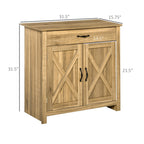 Buffet de rangement HOMCOM style porte de grange de ferme, 32 pouces, pour salon ou entrée, avec porte coulissante.