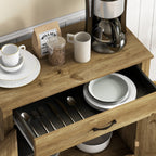 Buffet de rangement HOMCOM style porte de grange de ferme, 32 pouces, pour salon ou entrée, avec porte coulissante.