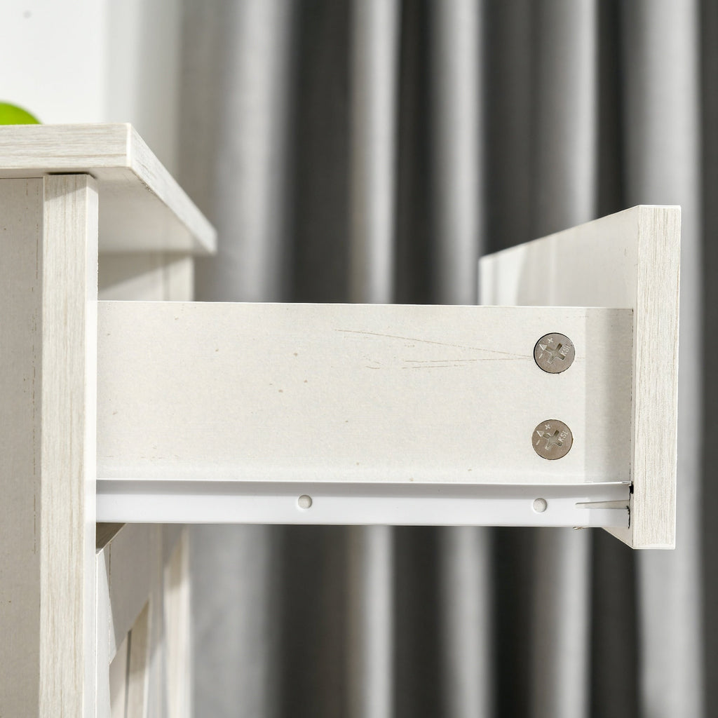 Buffet de rangement HOMCOM style porte de grange de ferme, 32 pouces, pour salon ou entrée, avec porte coulissante.