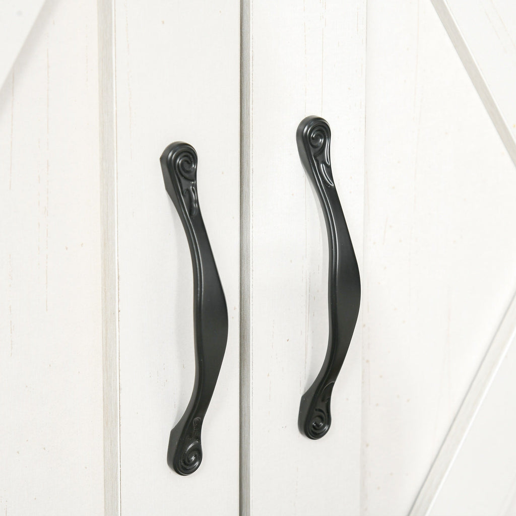 Buffet de rangement HOMCOM style porte de grange de ferme, 32 pouces, pour salon ou entrée, avec porte coulissante.