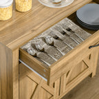 Buffet de rangement HOMCOM style porte de grange de ferme, 32 pouces, pour salon ou entrée, avec porte coulissante.