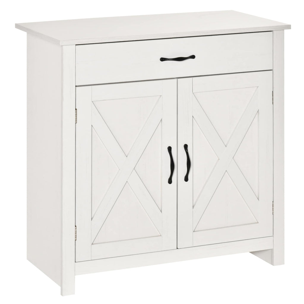 Buffet de rangement HOMCOM style porte de grange de ferme, 32 pouces, pour salon ou entrée, avec porte coulissante.