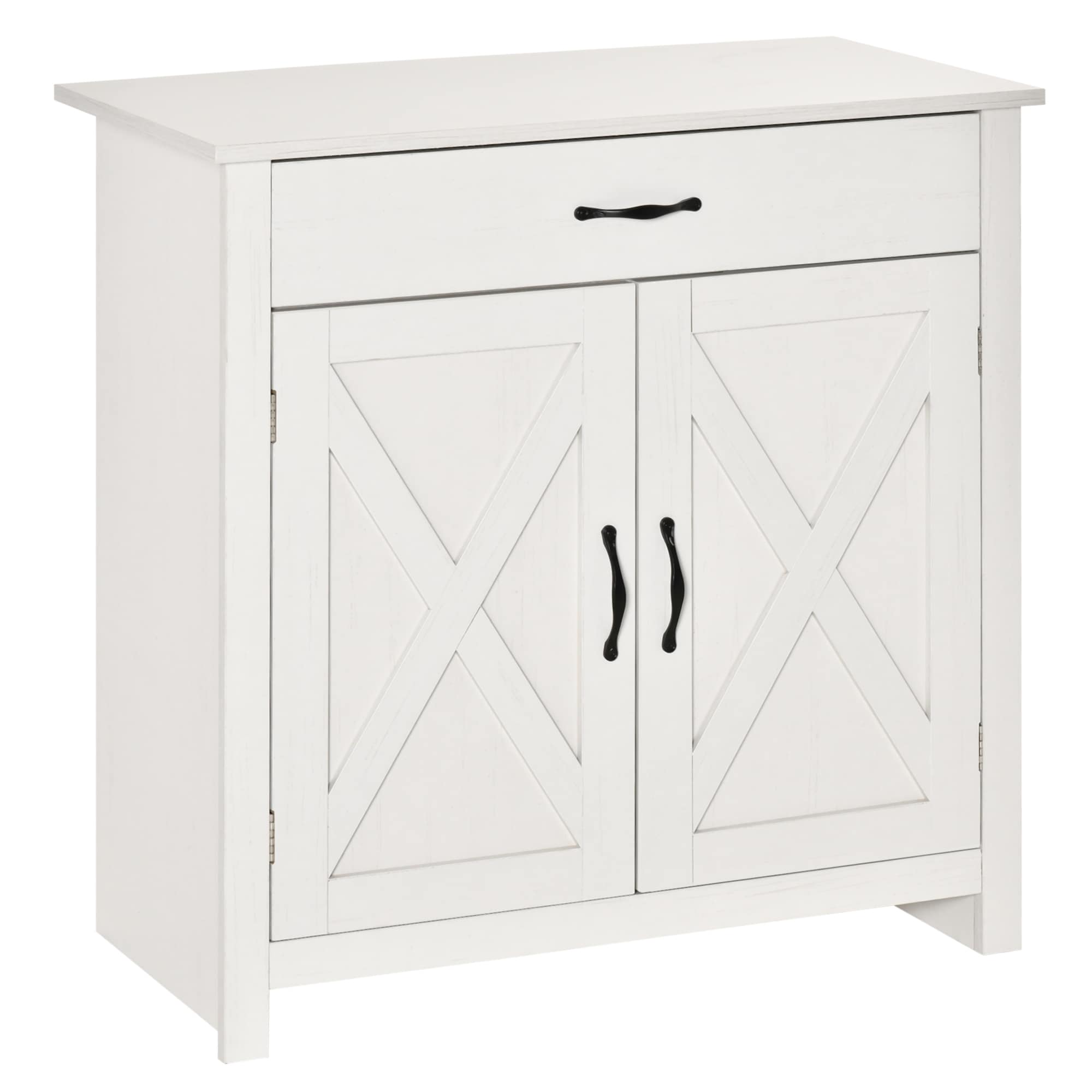 Buffet de rangement HOMCOM style porte de grange de ferme, 32 pouces, pour salon ou entrée, avec porte coulissante.