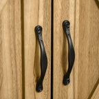 Buffet de rangement HOMCOM style porte de grange de ferme, 32 pouces, pour salon ou entrée, avec porte coulissante.