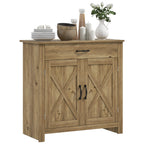 Buffet de rangement HOMCOM style porte de grange de ferme, 32 pouces, pour salon ou entrée, avec porte coulissante.