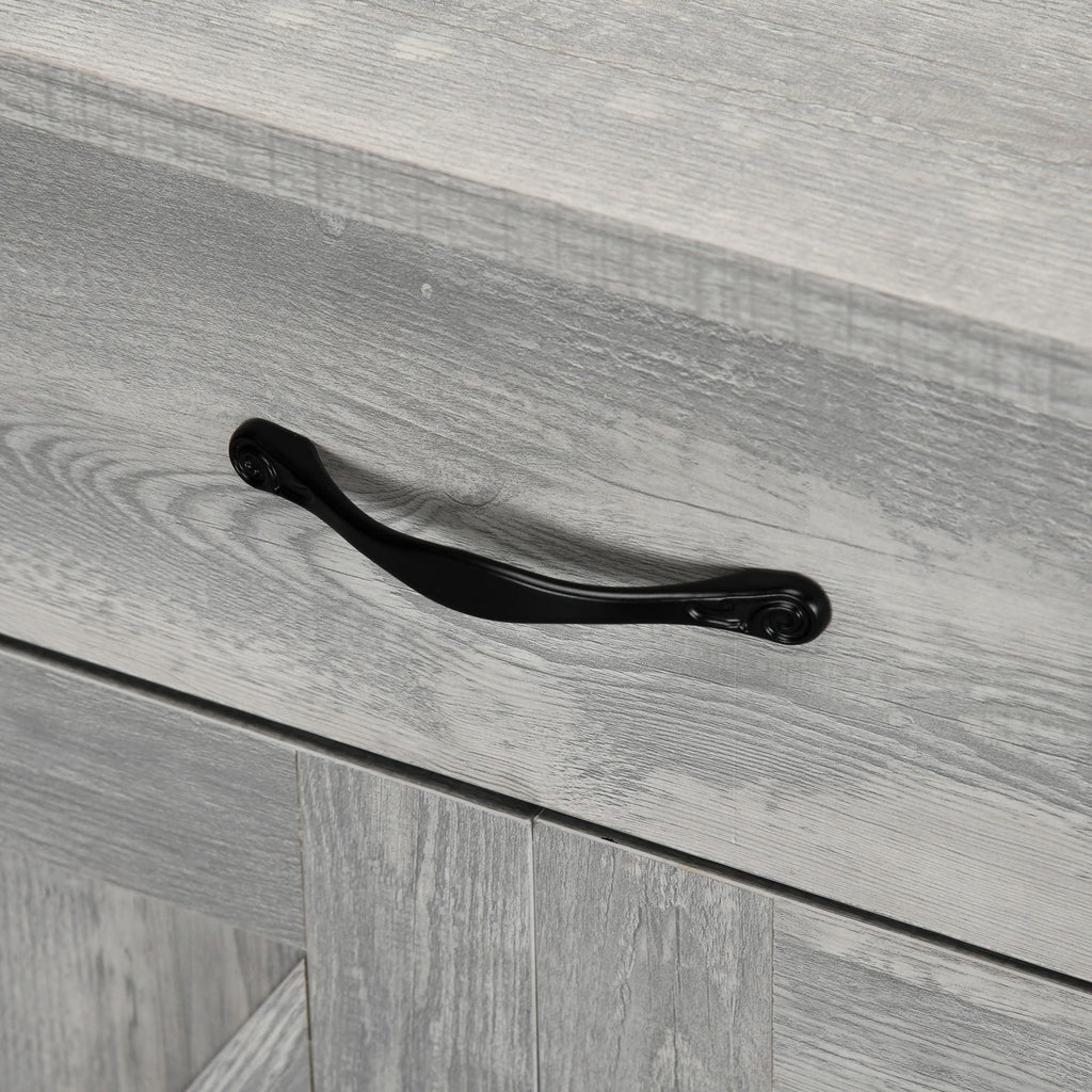 Buffet de rangement HOMCOM style porte de grange de ferme, 32 pouces, pour salon ou entrée, avec porte coulissante.