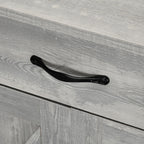 Buffet de rangement HOMCOM style porte de grange de ferme, 32 pouces, pour salon ou entrée, avec porte coulissante.