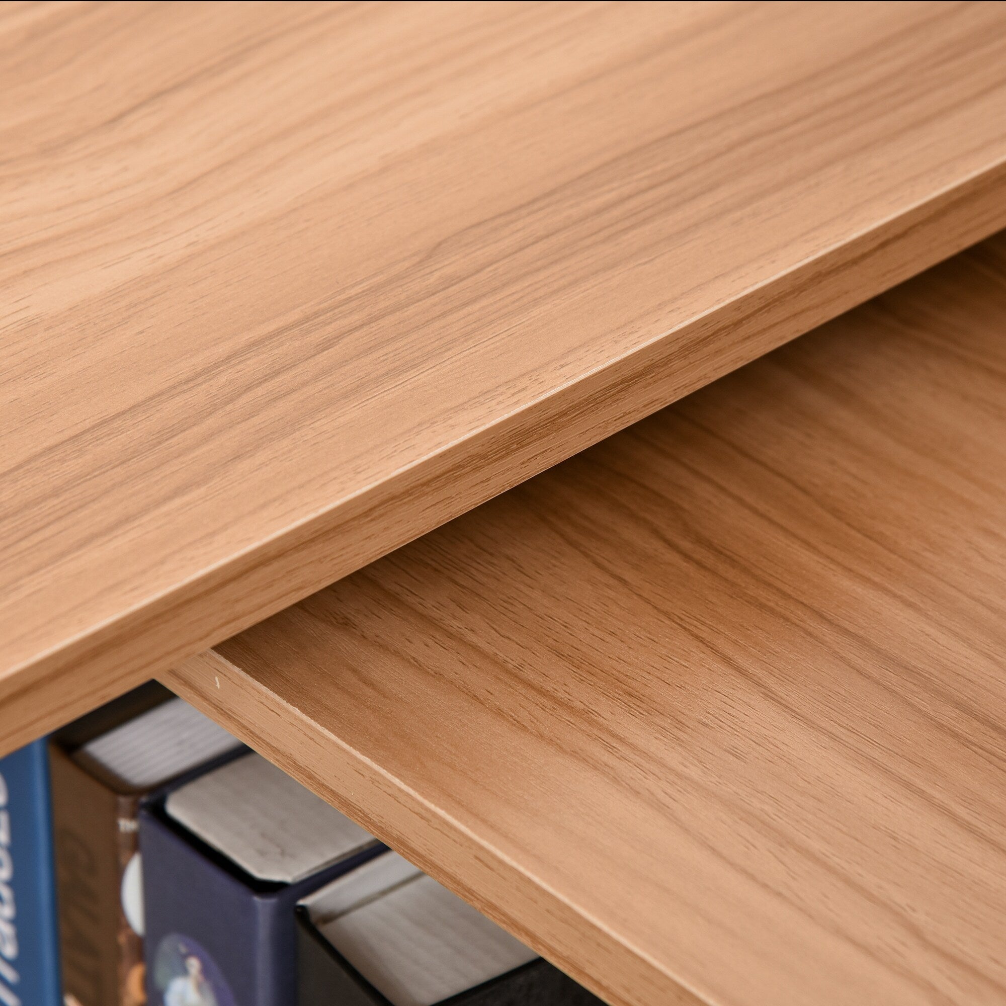 Bureau d'ordinateur moderne en forme de L pivotant avec étagères HomCom