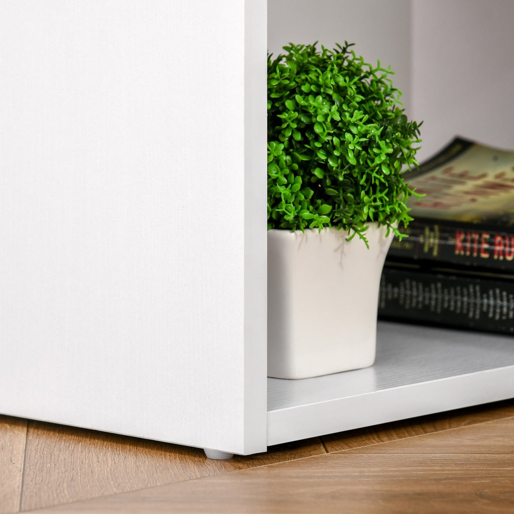 HOMCOM Bureau d'ordinateur moderne pour la maison, bibliothèque combinée, table d'écriture, poste de travail avec 3 tiroirs et étagère de rangement - Blanc