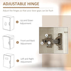 HOMCOM Étagère de rangement pour cuisine, armoire de rangement à 2 portes avec 5 niveaux de rangement et 2 étagères réglables pour salle à manger, 63 pouces