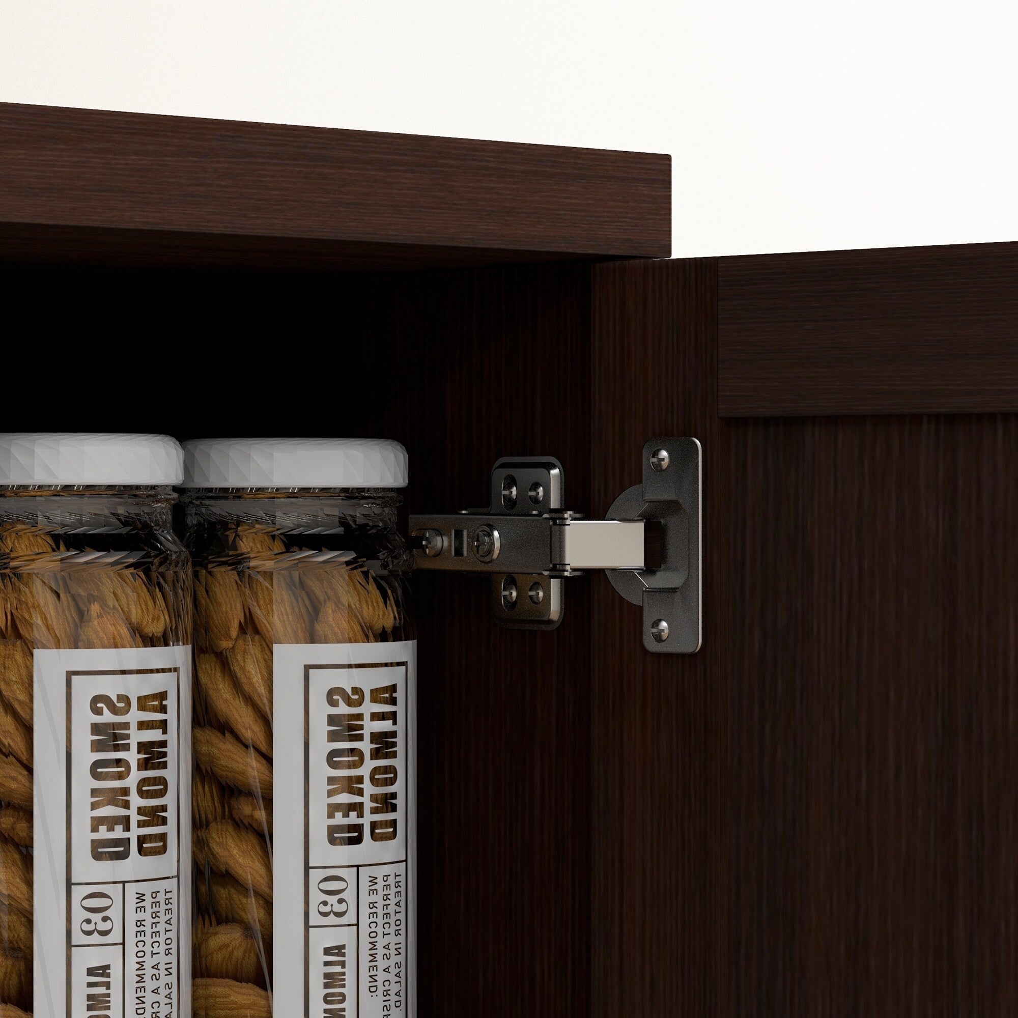 HOMCOM Étagère de rangement pour cuisine, armoire de rangement à 2 portes avec 5 niveaux de rangement et 2 étagères réglables pour salle à manger, 63 pouces