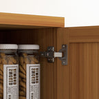 HOMCOM Étagère de rangement pour cuisine, armoire de rangement à 2 portes avec 5 niveaux de rangement et 2 étagères réglables pour salle à manger, 63 pouces