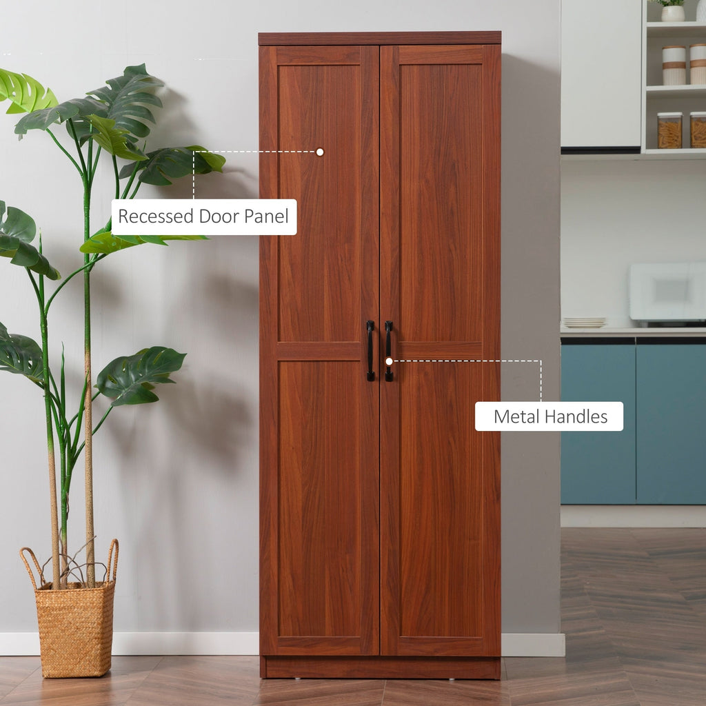 HOMCOM Étagère de rangement pour cuisine, armoire de rangement à 2 portes avec 5 niveaux de rangement et 2 étagères réglables pour salle à manger, 63 pouces