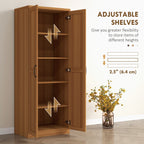 HOMCOM Étagère de rangement pour cuisine, armoire de rangement à 2 portes avec 5 niveaux de rangement et 2 étagères réglables pour salle à manger, 63 pouces