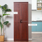 HOMCOM Étagère de rangement pour cuisine, armoire de rangement à 2 portes avec 5 niveaux de rangement et 2 étagères réglables pour salle à manger, 63 pouces