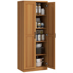 HOMCOM Étagère de rangement pour cuisine, armoire de rangement à 2 portes avec 5 niveaux de rangement et 2 étagères réglables pour salle à manger, 63 pouces