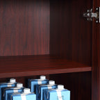 HOMCOM Étagère de rangement pour cuisine, armoire de rangement à 2 portes avec 5 niveaux de rangement et 2 étagères réglables pour salle à manger, 63 pouces