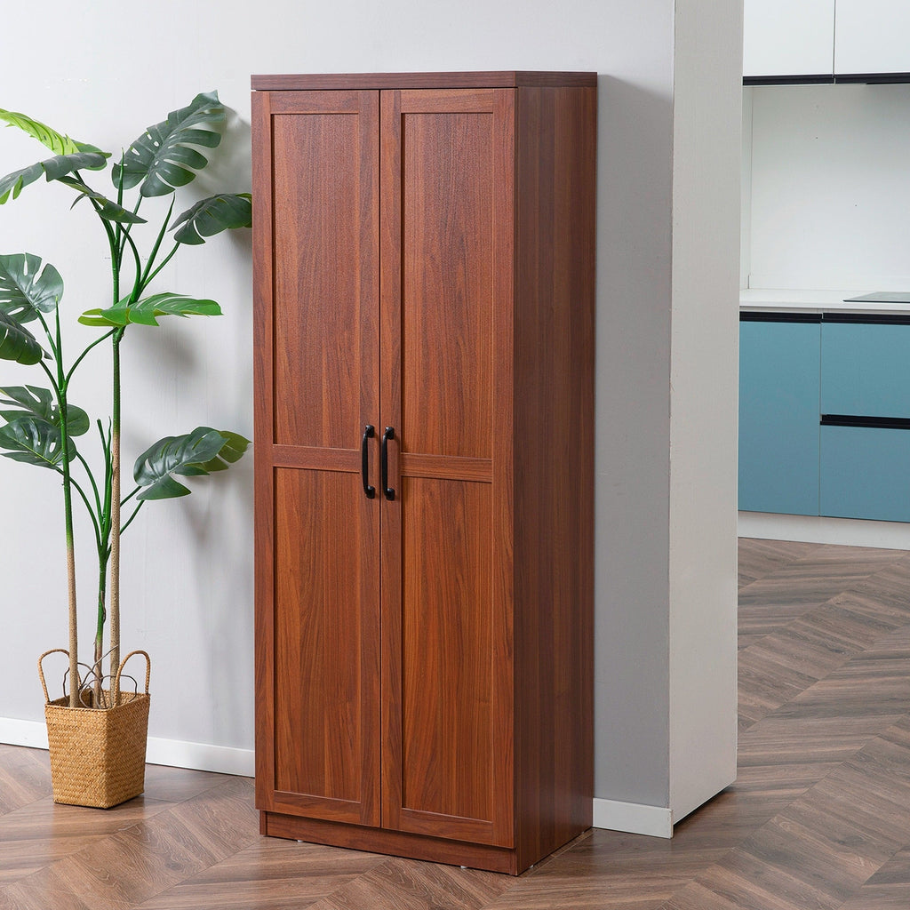 HOMCOM Étagère de rangement pour cuisine, armoire de rangement à 2 portes avec 5 niveaux de rangement et 2 étagères réglables pour salle à manger, 63 pouces