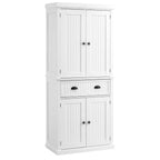 Armoire de rangement de cuisine HOMCOM 72, style traditionnel, avec portes et 3 étagères réglables, blanc