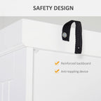 Armoire de rangement de cuisine HOMCOM 72, style traditionnel, avec portes et 3 étagères réglables, blanc