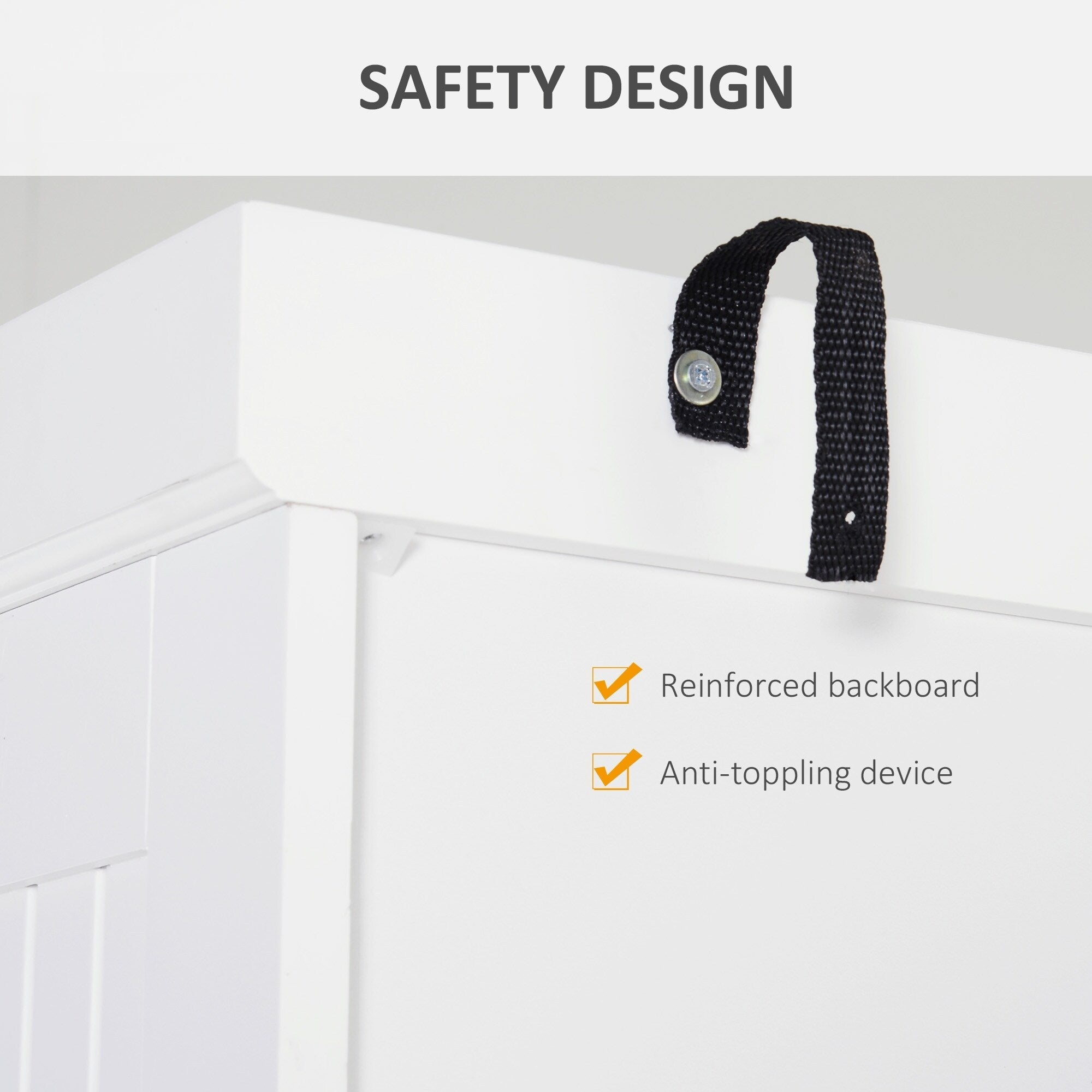 Armoire de rangement de cuisine HOMCOM 72, style traditionnel, avec portes et 3 étagères réglables, blanc