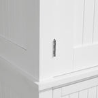 Armoire de rangement de cuisine HOMCOM 72, style traditionnel, avec portes et 3 étagères réglables, blanc