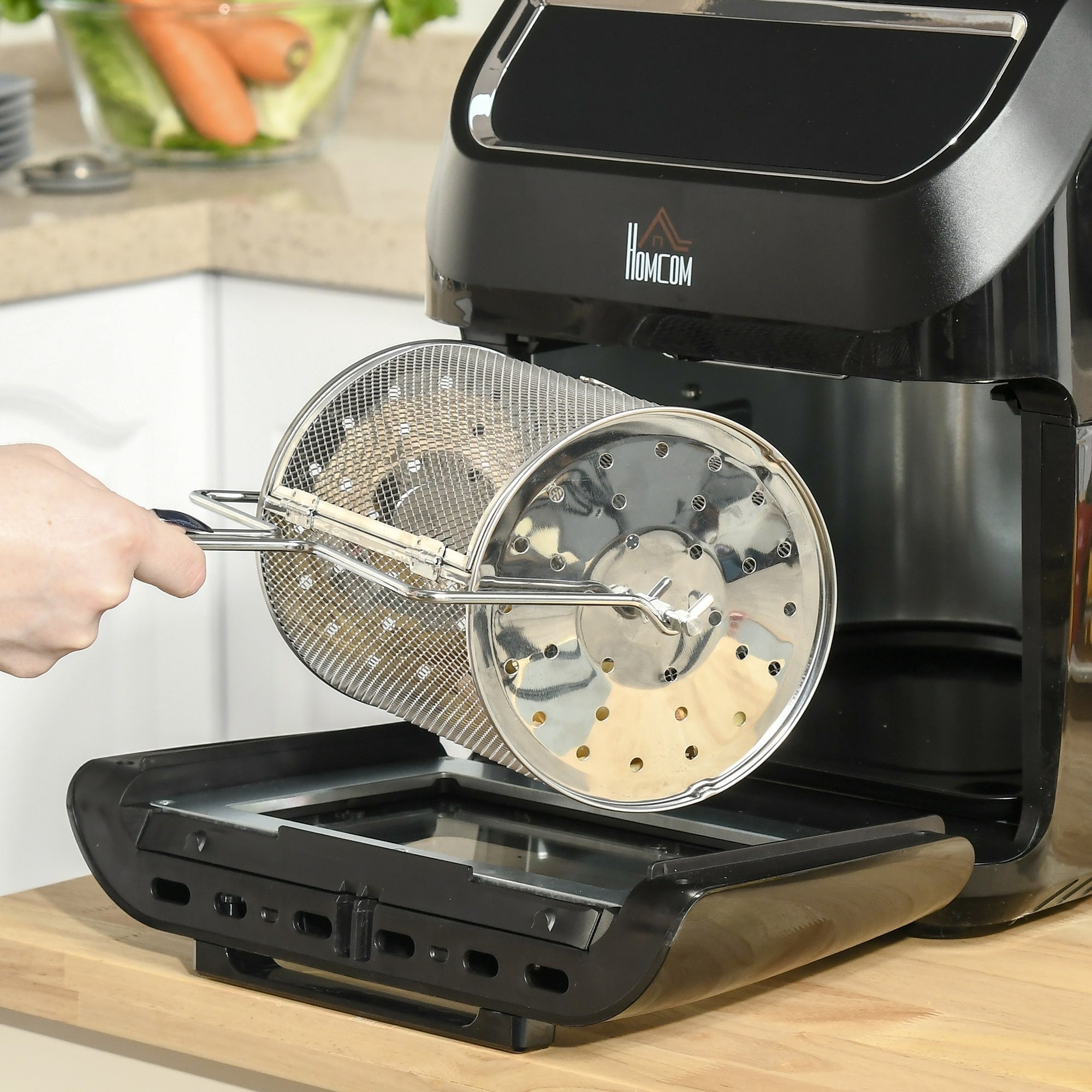 Friteuse à air chaud HOMCOM, grand modèle, pour toute la famille, four de cuisine sur plan de travail, cadeau - 12,5 x 13,25 x 14,5