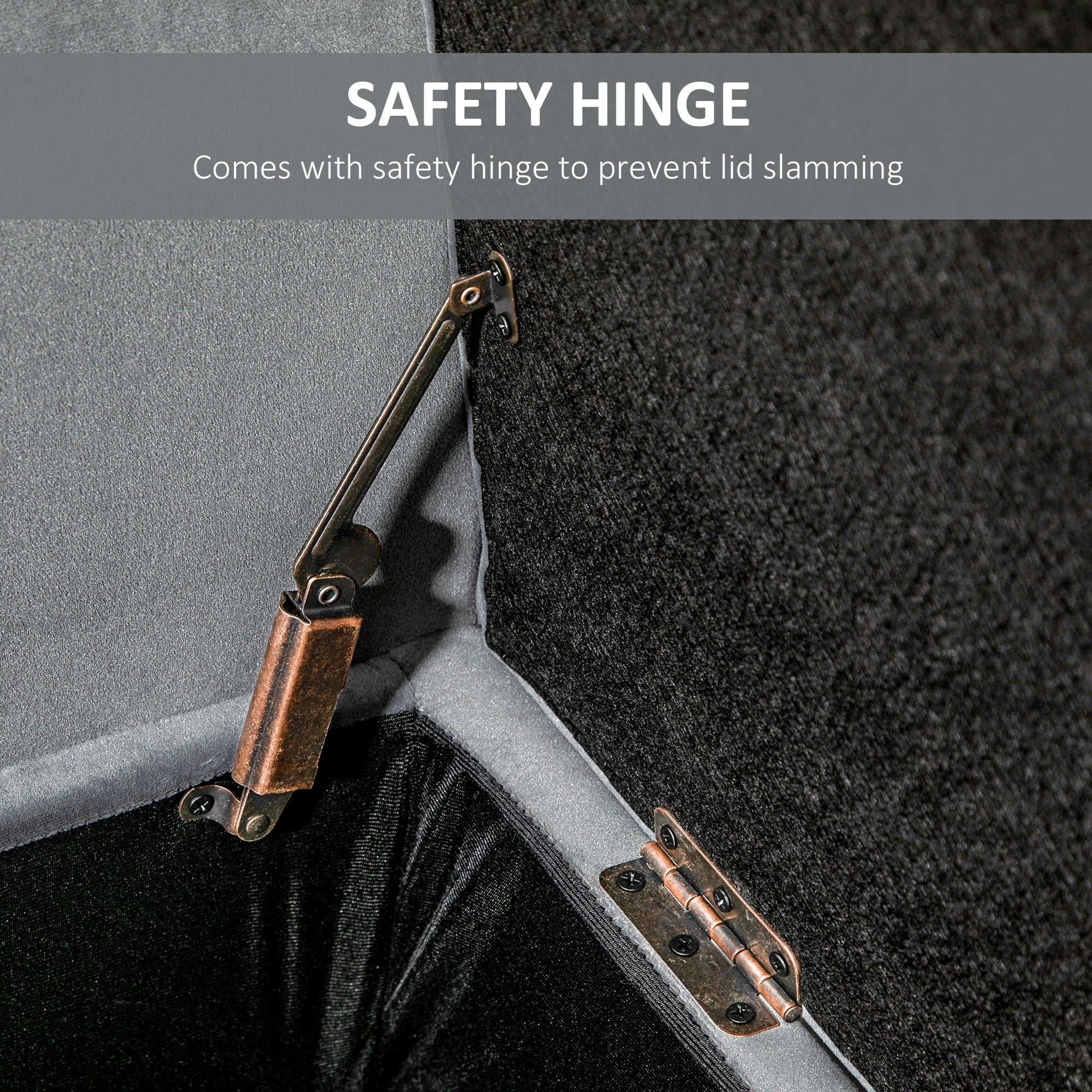 HOMCOM Tabouret Ottoman de Rangement à Boutons Capitonnés, Banc de Lit Tapissé avec Accoudoirs Rouglissés pour Chambre à Coucher, Salon ou Couloir