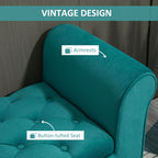 HOMCOM Tabouret Ottoman de Rangement à Boutons Capitonnés, Banc de Lit Tapissé avec Accoudoirs Rouglissés pour Chambre à Coucher, Salon ou Couloir