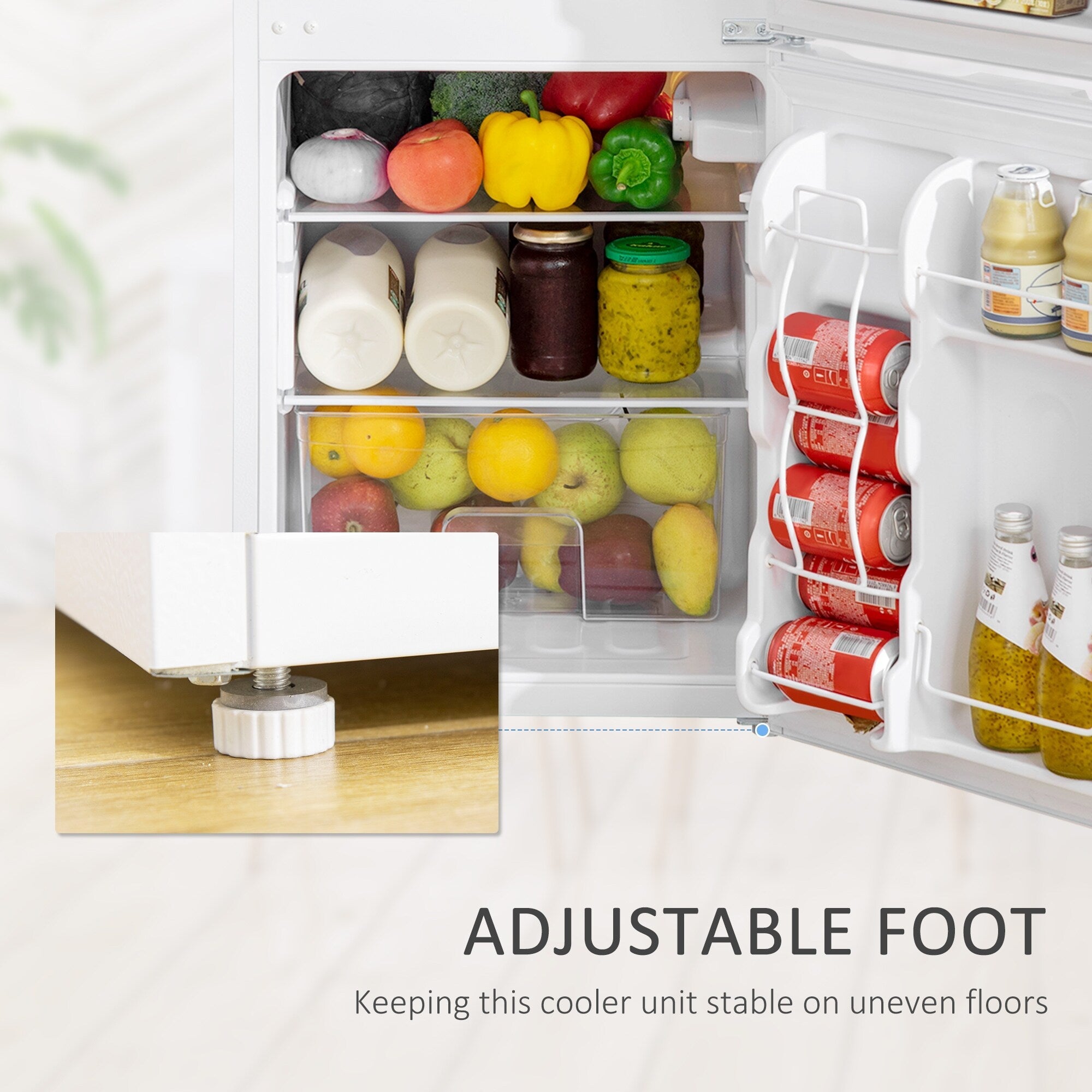 Mini réfrigérateur HOMCOM à double porte avec congélateur, réfrigérateur compact de 3,2 pieds cubes avec étagère réglable, thermostat réglable