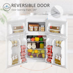 Mini réfrigérateur HOMCOM à double porte avec congélateur, réfrigérateur compact de 3,2 pieds cubes avec étagère réglable, thermostat réglable