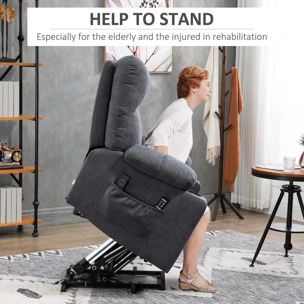 Fauteuil releveur électrique HOMCOM pour personnes âgées, fauteuil inclinable surdimensionné pour salon avec télécommande