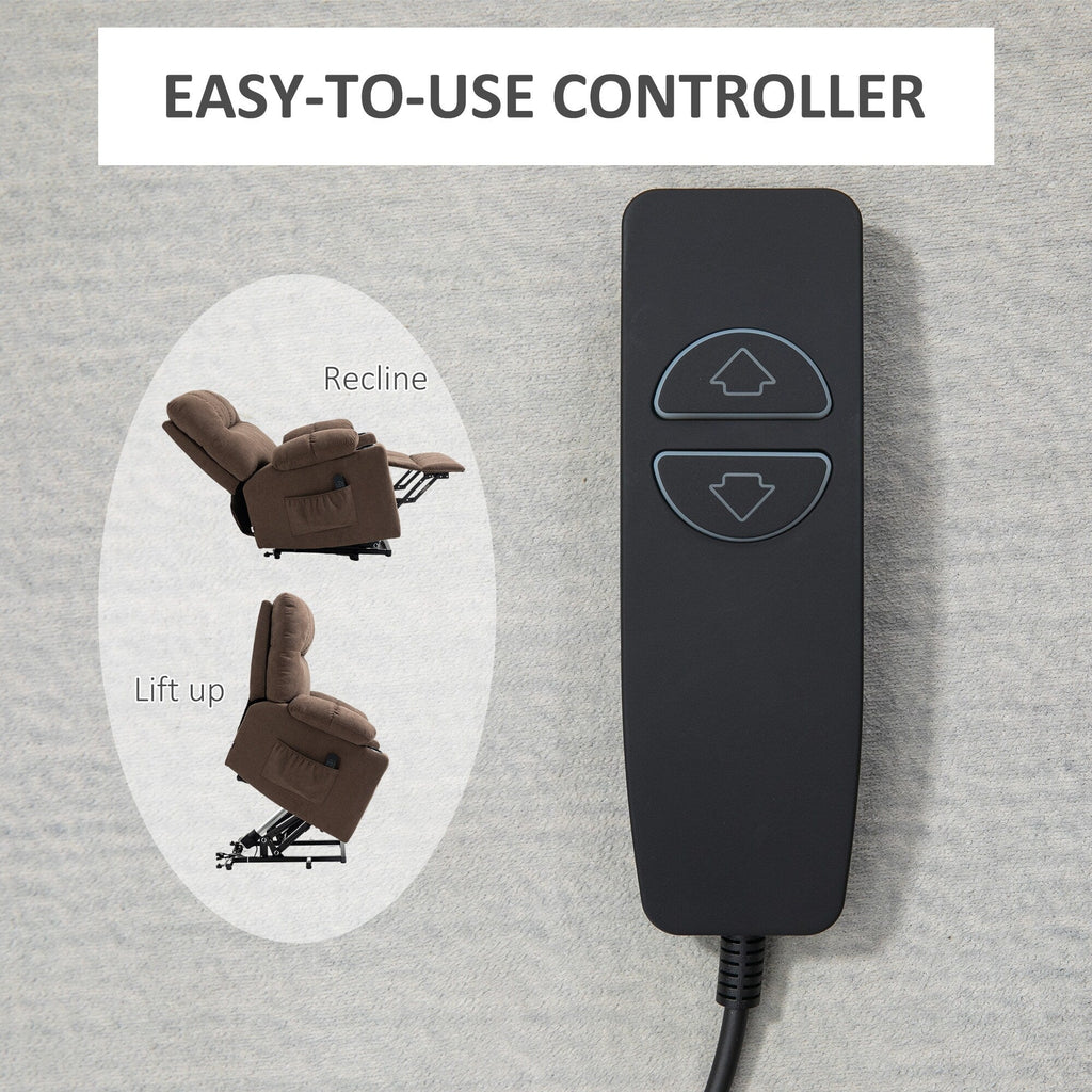 Fauteuil releveur électrique HOMCOM pour personnes âgées, fauteuil inclinable surdimensionné pour salon avec télécommande