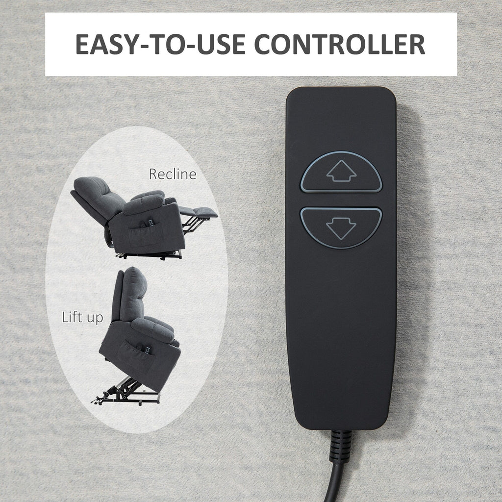 Fauteuil releveur électrique HOMCOM pour personnes âgées, fauteuil inclinable surdimensionné pour salon avec télécommande