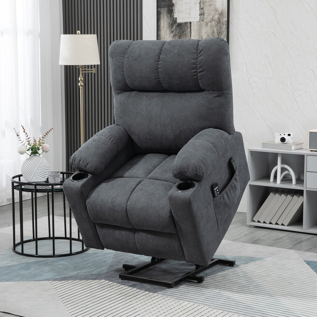 Fauteuil releveur électrique HOMCOM pour personnes âgées, fauteuil inclinable surdimensionné pour salon avec télécommande