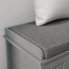 HOMCOM Banc à chaussures d'entrée avec rangement, ottomane, étagères réglables, 6 compartiments et assise rembourrée, blanc/gris