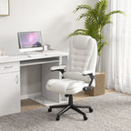Fauteuil de bureau massant à dossier haut HOMCOM avec 6 points de vibration, beige