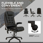 Fauteuil de bureau massant à dossier haut HOMCOM avec 6 points de vibration, beige