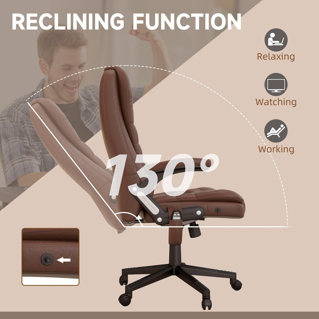 Fauteuil de bureau massant à dossier haut HOMCOM avec 6 points de vibration, beige